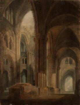 The Interior of Durham Cathedral, Looking East along the South Aisle Artwork by Joseph Mallord William Turner