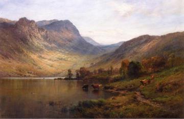 A Sunlit Loch Artwork by Alfred de Breanski, Sr.