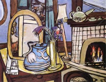 Large Still LIfe with Pigeons Artwork by Max Beckmann