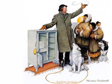 The Expert Salesman Artwork by Norman Rockwell
