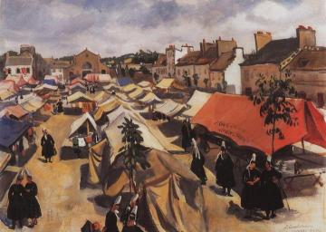 The market in Pont L`Abbe Artwork by Zinaida Serebriakova