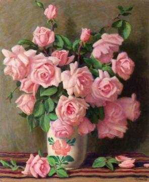 Belle Of Portugal Roses Artwork by Joseph Henry Sharp