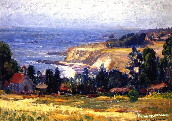 Laguna Coastline And Saint Joseph's Church Artwork by Joseph Kleitsch