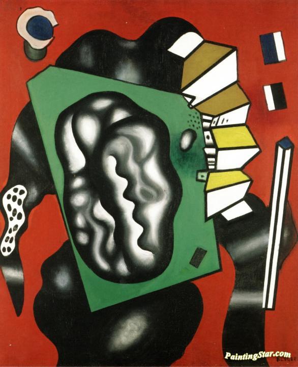 Composition on a Red Background Artwork by Fernand Léger
