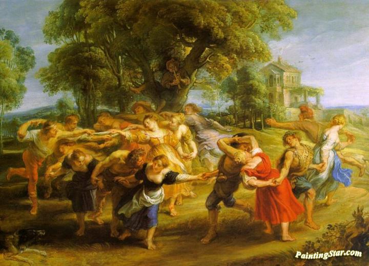 A Peasant Dance Artwork by Peter Paul Rubens