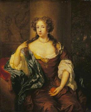 Portrait Of A Lady With An Orange Artwork by Caspar Netscher