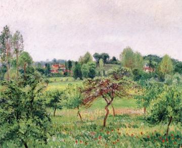 June, Rainy Weather, Eragny Artwork by Camille Pissarro