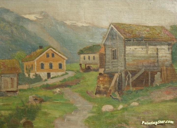 Farmstead (gardstun) Artwork by Andreas Singdahlsen