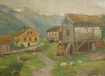 Farmstead (gardstun) Artwork by Andreas Singdahlsen