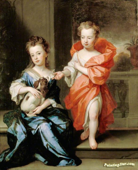 Portrait of Children Artwork by Sir Godfrey Kneller