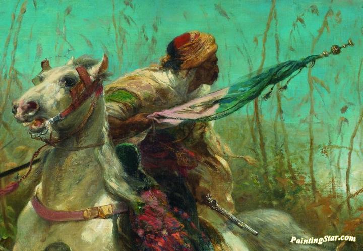 In Pursuit (detail) Artwork by Adolf Christian Schreyer