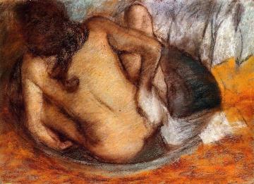 Nude in a Tub Artwork by Edgar Degas