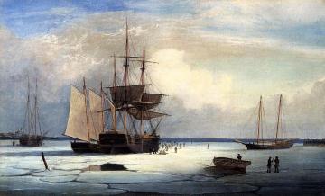 Ships in Ice off Ten Pound Island Artwork by Fitz Hugh Lane