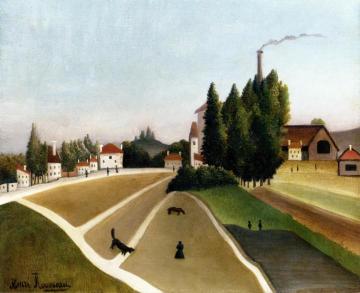 Landscape with Factory Artwork by Henri Rousseau