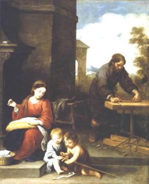 Holy Family with the Infant St John Artwork by Bartolomé Esteban Murillo