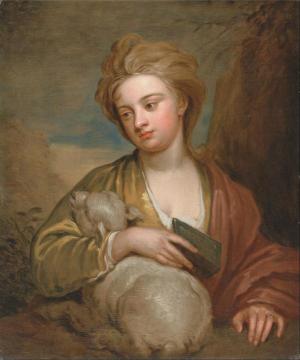 Portrait Of A Woman As St. Agnes Artwork by Sir Godfrey Kneller