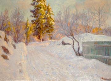 Winter Landscape Artwork by Thorolf Holmboe