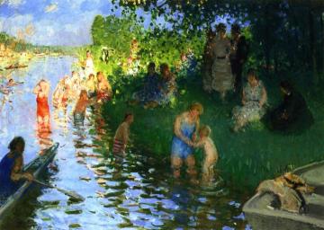 Swimming Artwork by Pierre Eugène Montézin