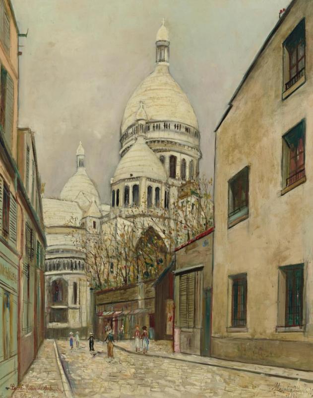SacrÉ Coeur De Montmartre Et Rue Du Chevalier De La Barre, 1936 Artwork by Maurice Utrillo