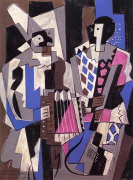 Harlequin Musicians Artwork by Gino Severini
