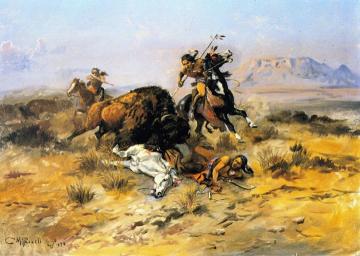 Buffalo Hunt Artwork by Charles Marion Russell