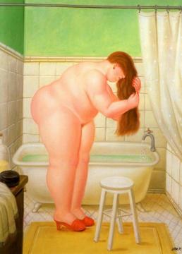 The Bathroom Artwork by Fernando Botero