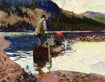 Salmon Fishing Artwork by John Whorf
