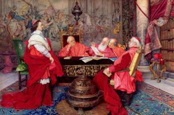 Cardinal Richelieu And His Council Artwork by Giuseppe Signorini