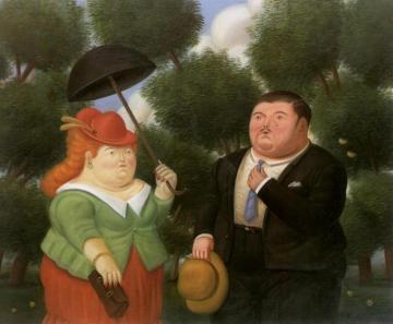 Man And Woman Artwork by Fernando Botero
