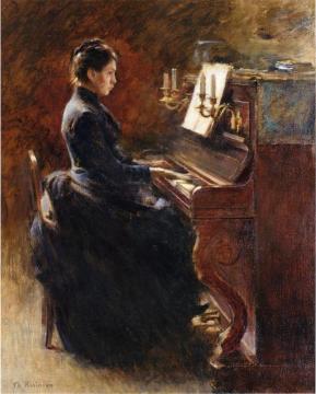 Girl at Piano Artwork by Theodore Robinson