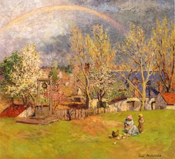 Rainbow over Jenny Lake, Wyoming Artwork by Gari Melchers