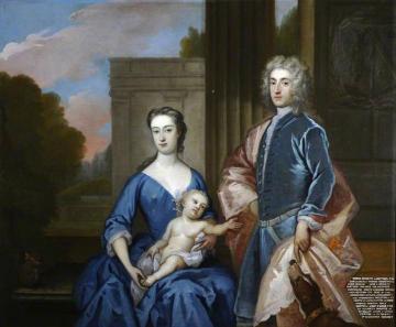 Thomas Hesketh, His Wife Martha St Amand, and a Son Artwork by Sir Godfrey Kneller