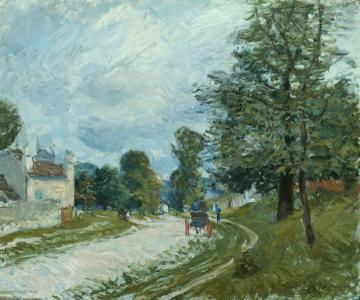 A Turn in the Road Artwork by Alfred Sisley