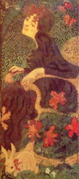Woman With Rabbit Artwork by Pierre Bonnard