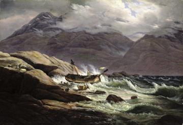Shipwreck on the Norwegian Coast Artwork by Johan Christian Dahl