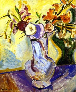 Flowers in a White Fase Artwork by Alfred Henry Maurer