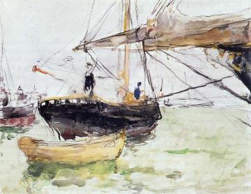 Aboard A Yacht Artwork by Berthe Morisot