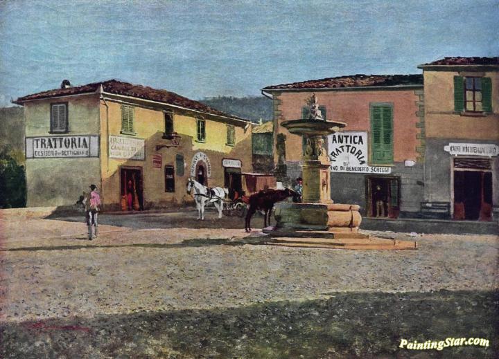 Piazzetta a Settignano Artwork by Telemaco Signorini