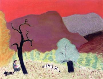 Pink Sky Artwork by Milton Avery