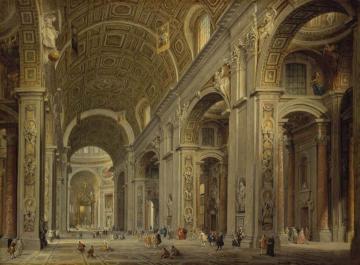 Interior Of St Peter's In Rome Artwork by Giovanni Paolo Pannini