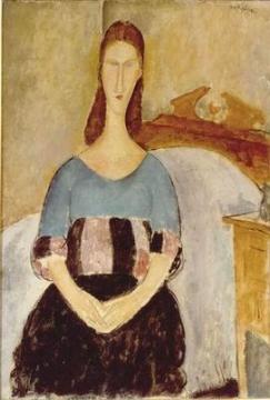 Jeanne Hébuterne, Seated Artwork by Amedeo Modigliani