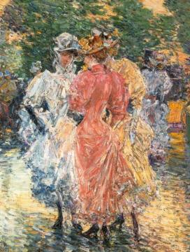 Conversation on the Avenue Artwork by Frederick Childe Hassam