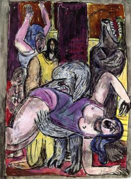 The Dogs Grow Larger Artwork by Max Beckmann