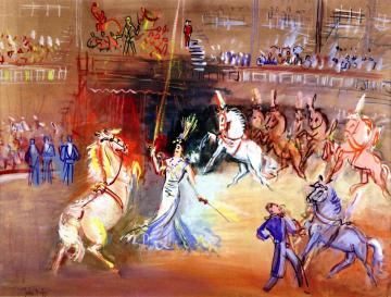Wild Horses Artwork by Jean Dufy
