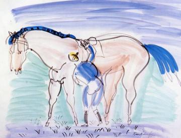 Horse and Jockey Artwork by Raoul Dufy