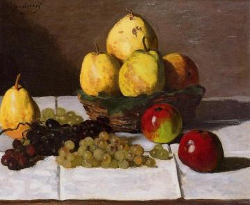 Still Life with Pears and Grapes Artwork by Claude Oscar Monet