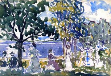 Beach Promenade Artwork by Maurice Prendergast