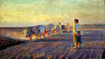Plowing in Ukraine Artwork by Leon Jan Wyczolkowski