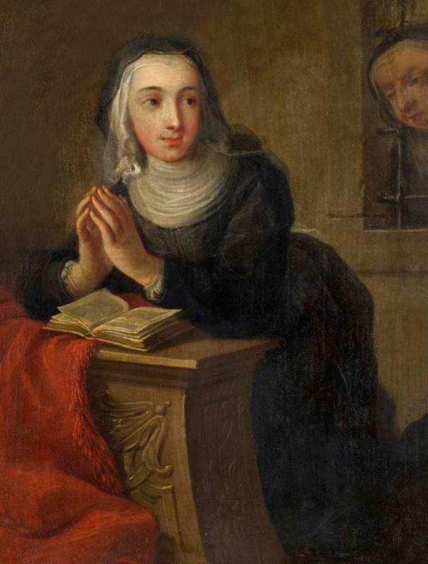 Kneeling Nun, Verso Artwork by Martin van Meytens