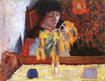 Woman With Mimosa Artwork by Pierre Bonnard